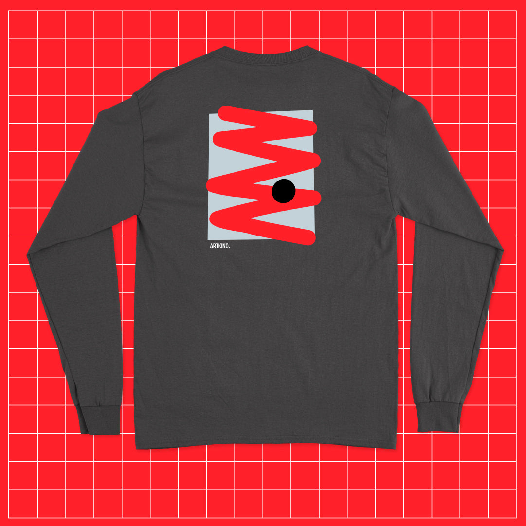 Long-Sleeved T-Shirt - Balón Series: Red ZigZag Graphic