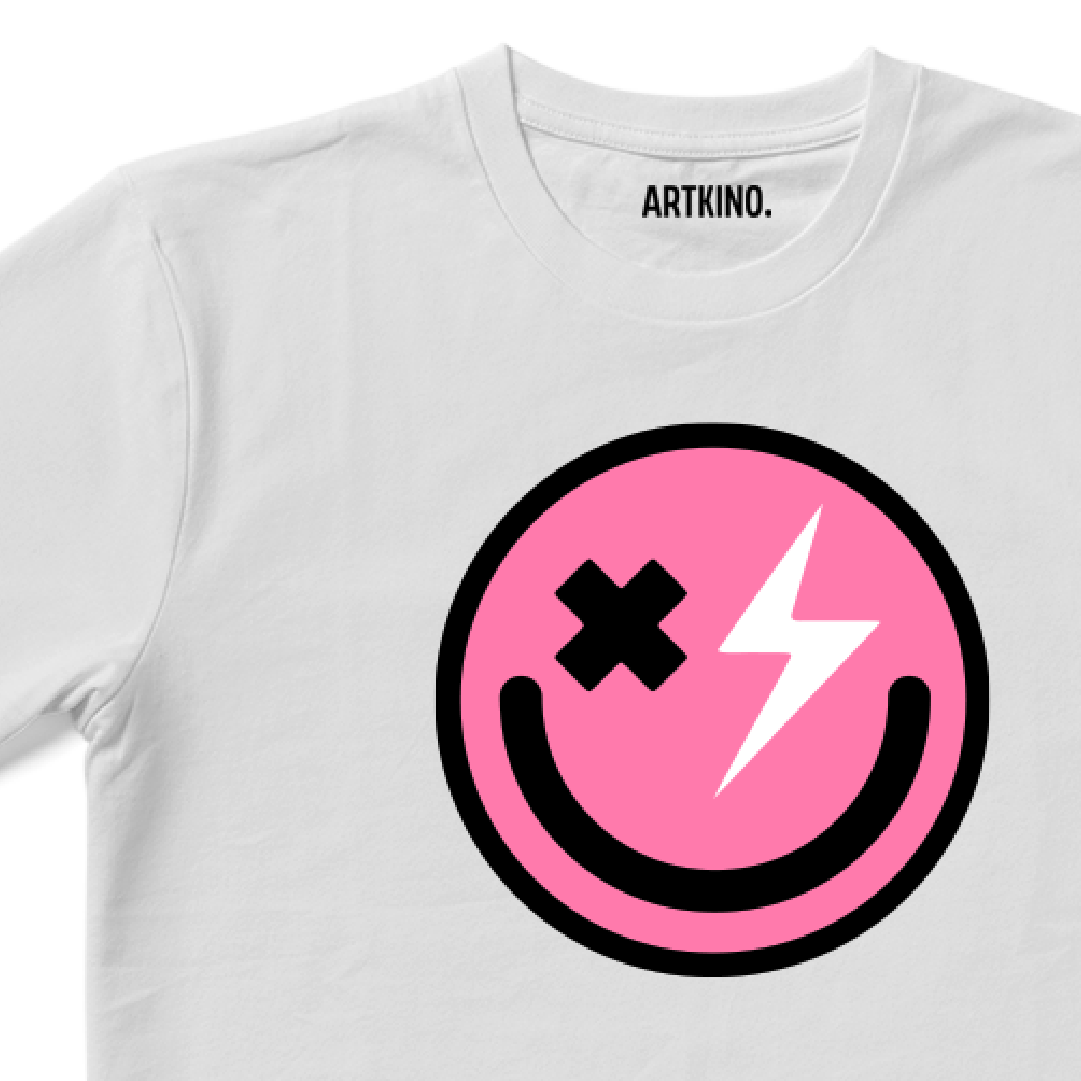 T-Shirt - HOUSE Series: Smiley Pink Large