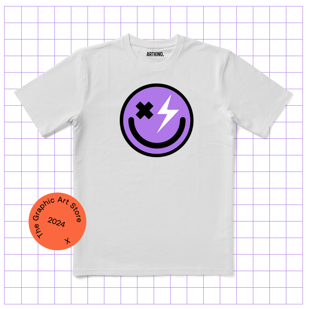 T-Shirt - HOUSE Series: Smiley Purple Large