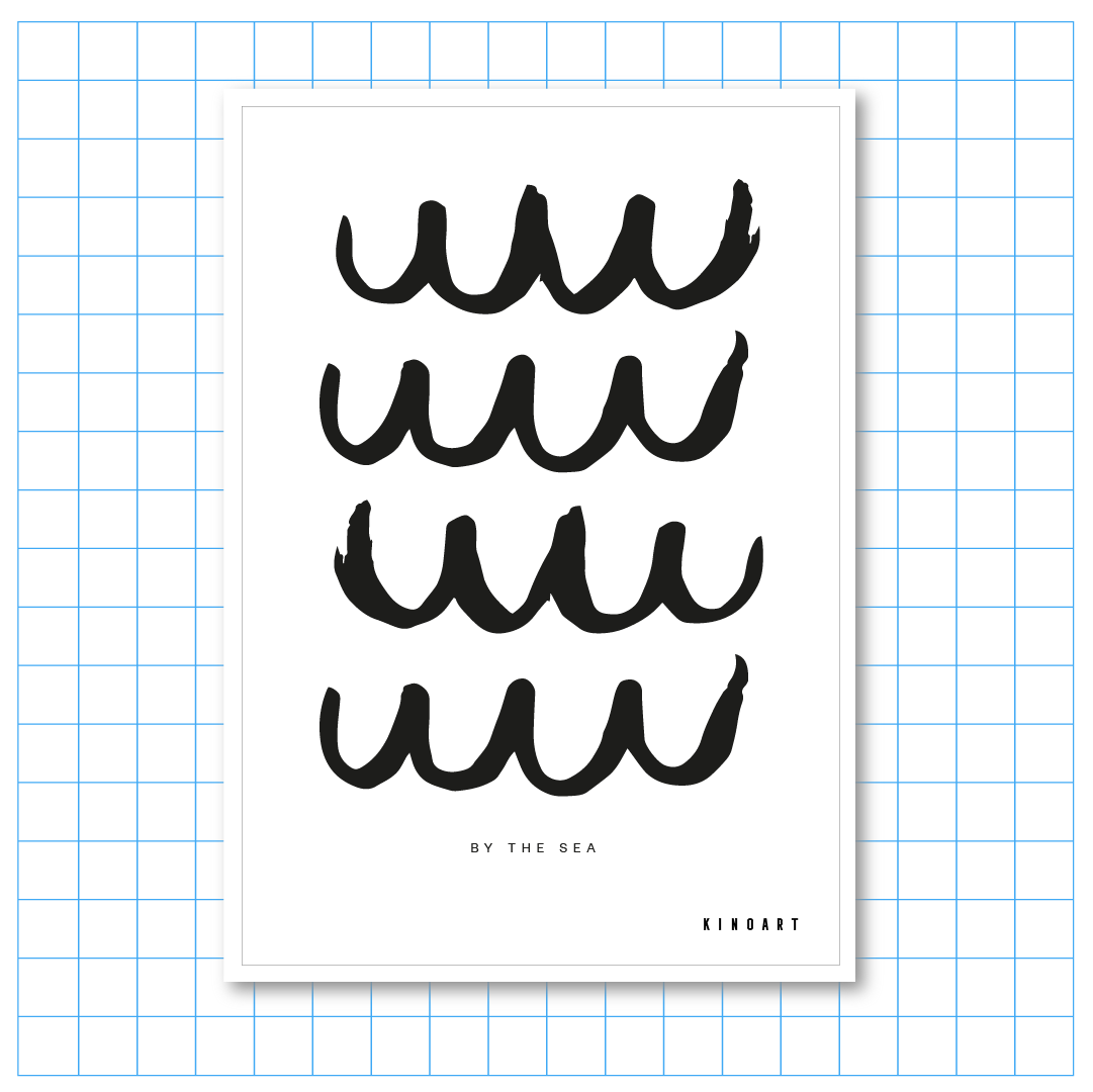 Giclée Printed Graphic Art Black Series: WAVES