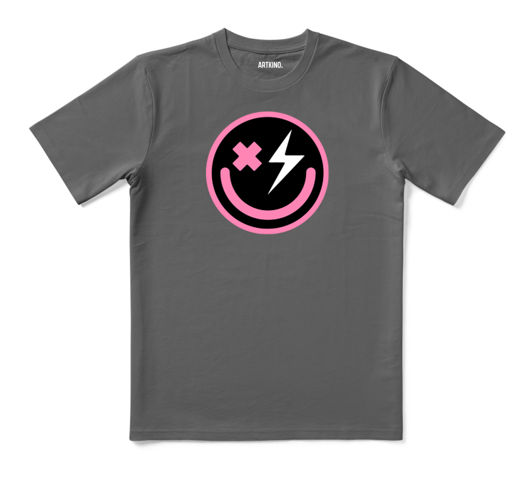 T-Shirt - HOUSE Series: Smiley Pink Large