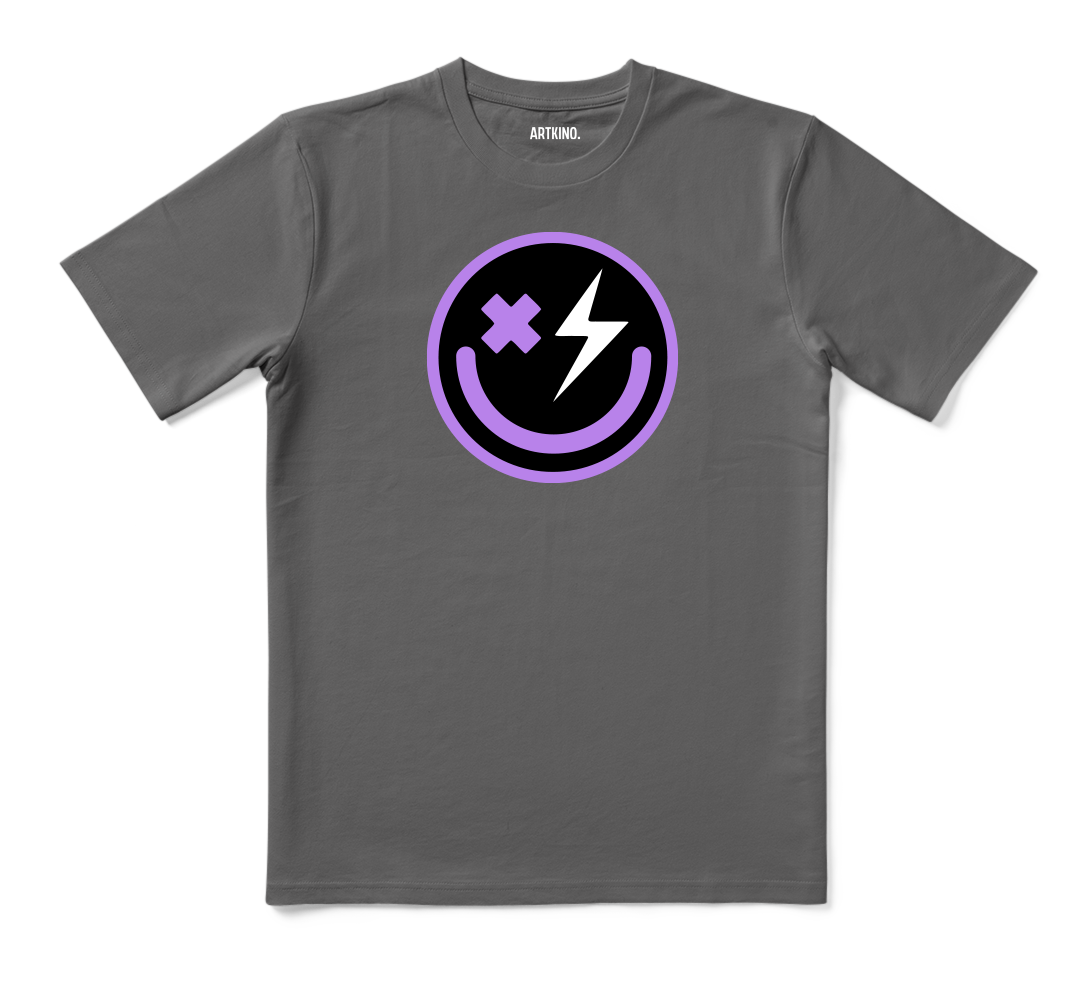 T-Shirt - HOUSE Series: Smiley Purple Large